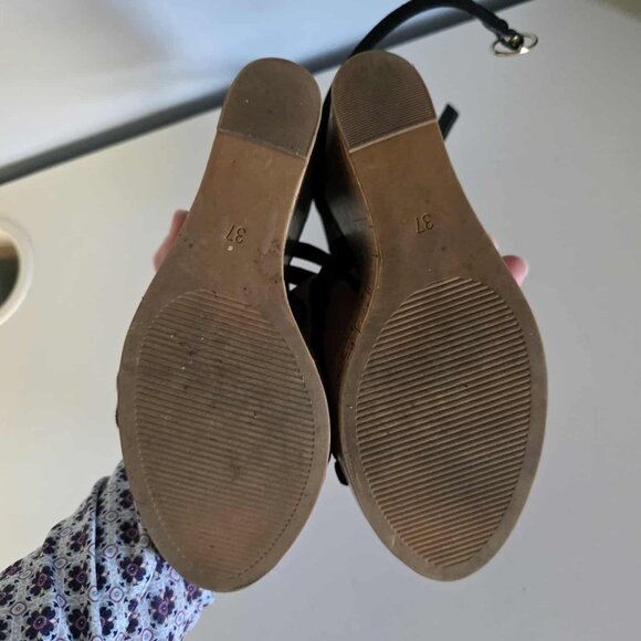 EUC H&M Strappy Wedge Sandlas with Cork Heels - Picture 5 of 7